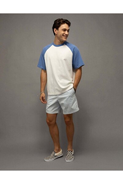 AMERICAN EAGLE تي شيرت راجلان ثقيل الوزن مريح من AE