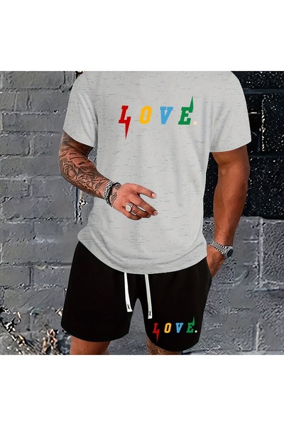 ship master Summer Collection New Arrival T-Shirt & Shorts Set Printed Patter...