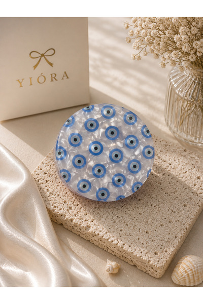 yiora Premium Series Pearlescent/Holographic Imported Acrylic Evil Eye Bead D...