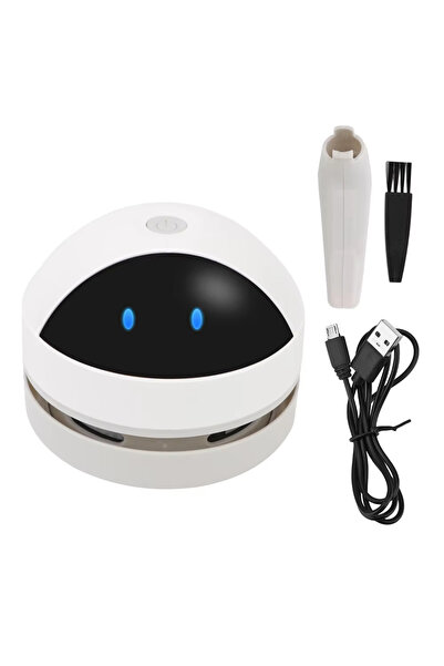 Choice مكنسة كهربائية بيضاء للمكتب مع فرشاة تنظيف وشحن USB للمنزل والمكتب ومك...