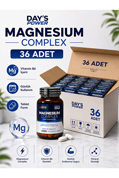 DAYS Day's Power Magnezyum Kompleks (Taurat, Bisglisinat, Malat, Sitrat) & Vi...