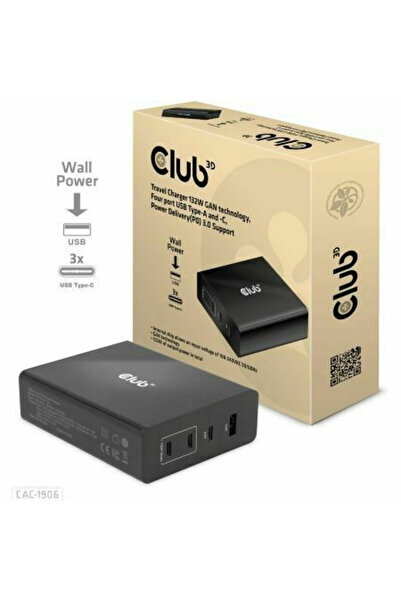 Other Βάση Φόρτισης Club3D με Θύρα USB-A και 3 Θύρες USB-C, Παροχή Ισχύος 132...