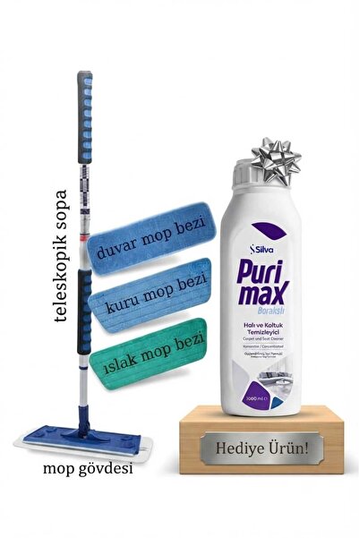 Silva Ultrafiber Mop 3’lü Set – Tüm Yüzeyler İçin Komple Temizlik Purimax Bor...