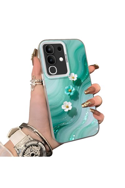 Hontinga Vivo Y29 Compatible Silicone Edge Hard Back Case Couple Phone Case w...