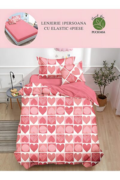 naniland.ro Duvet Cover Set 1 Person 4 Pieces With Stretchy 155x200 cm