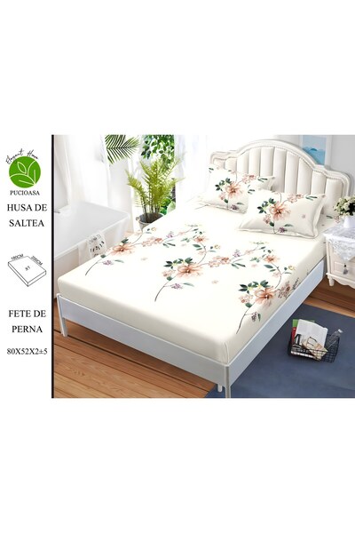 naniland.ro Finet Покривало за легло за двама от 3 части, еластично, 180x200 ...