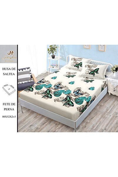 naniland.ro Husă de Pat Finet 2 Persoane 3 Piese cu Elastic 180x200 cm, Model...
