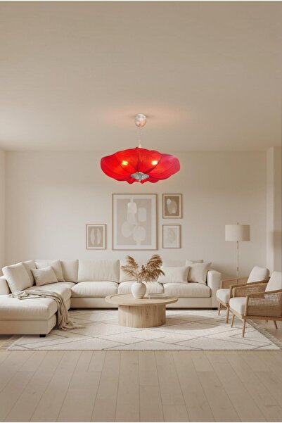 Elizim Home Lighting Solea Kırmızı Zarif Modern Tasarım Avize