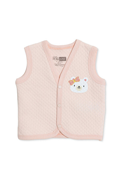 ebebek Hello Baby HelloBaby Kız Bebek Kapitone Yelek Çıtçıtlı V Yaka Sleeveless