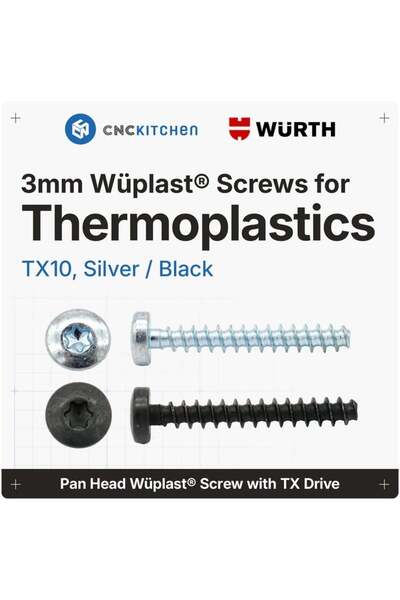 CNC Kitchen Surub autofiletant pentru plastic / termoplastic, TX10 3x10 mm, N...