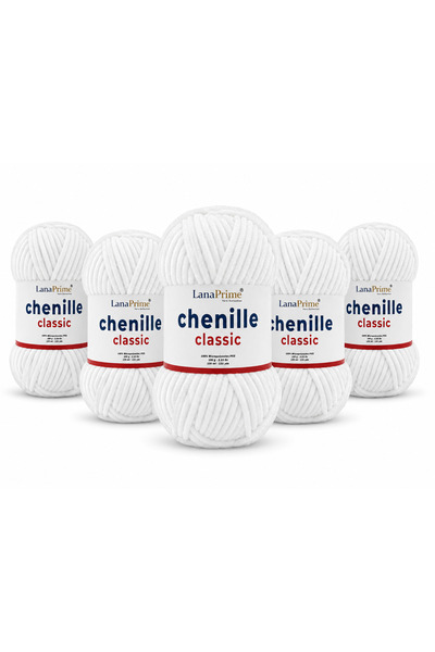 Lanaprime Chenille Velvet Yarn (Chenille Classic) Amigurumi Yarn - 5 Yumak - ...