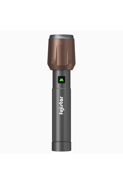 fujistar مصباح يدوي قابل للتكبير بقوة 15 واط مع ليزر أبيض LED - موديل FSFL718...