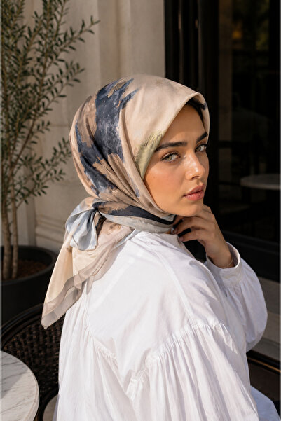 EBRUTESETTÜR Modern Floral Pattern Scarf Series Mink