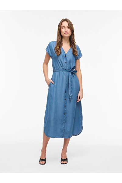 VILA Maxikleid VIMAIA Kurzärmeliges