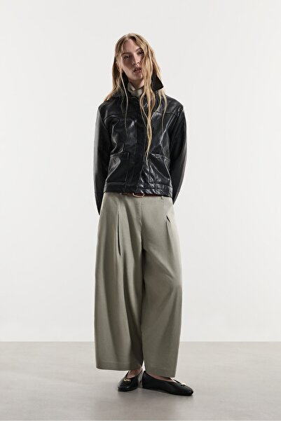LEFTIES Kemerli barrel pantolon