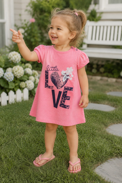 Babyhola Little Love 100% Cotton Combed Cotton Girls' Summer Dress 229199