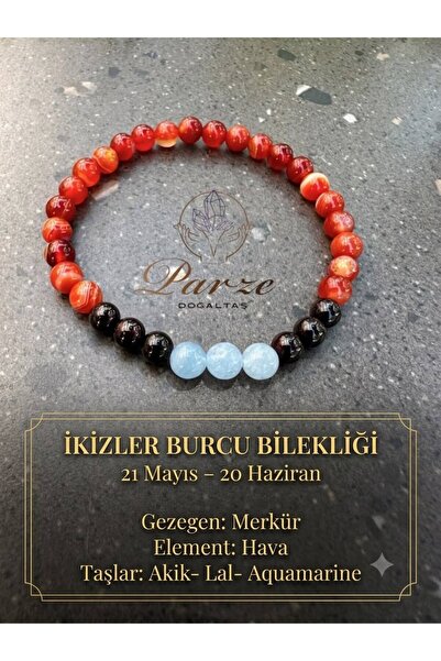 parze doğaltaş سوار من الحجر الطبيعي بعلامة برج الجوزاء مقاس 6 مم (أحجار المي...