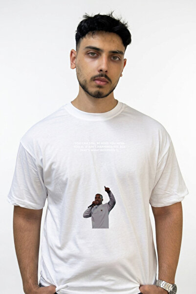 Anetos Kanye West_81 dizajn, štampana oversize bela majica