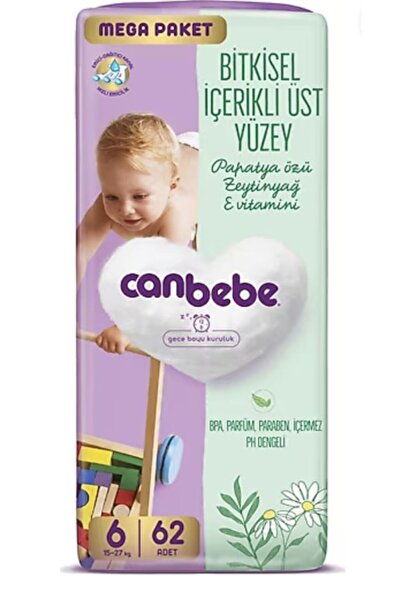 Canbebe 6 Numara Extra Large 62'li Bebek Bezi