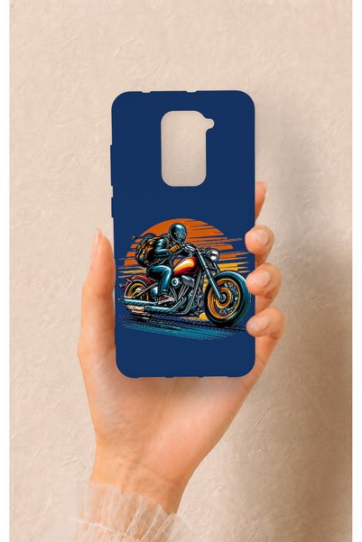 Vip Case Redmi Note 9 Compatible Moto Rider Patterned Silicone Case