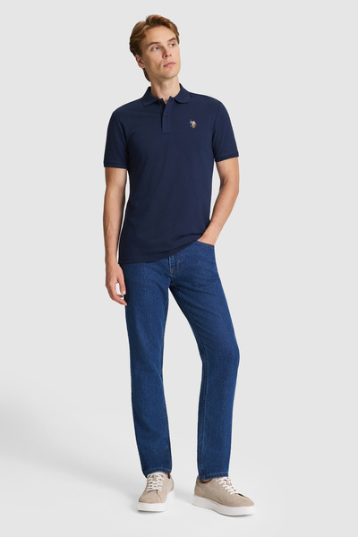 U.S. Polo Assn. Men's Navy Blue Regular Fit Polo Collar Basic T-Shirt 50326972-Vr033