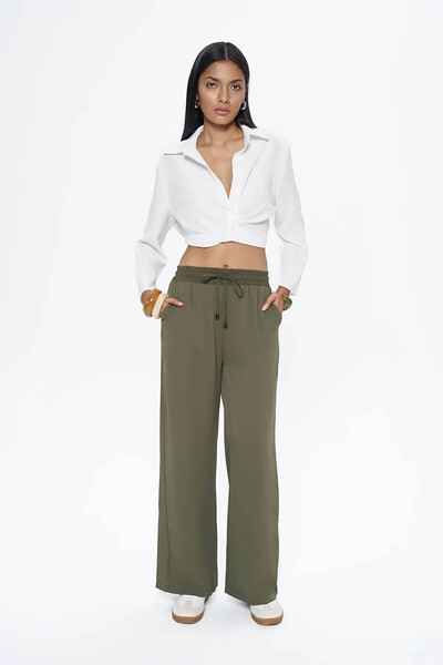 Quzu Kanvas kaki ženske pantalone 70858