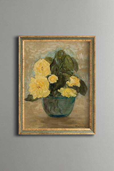 epiqart Yellow Roses - Vintage Patterned Painting - Fine Model