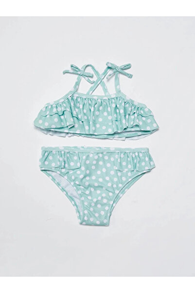 LC Waikiki Kız Bebek Yeşil Baskılı Lrr Bikini Takımı