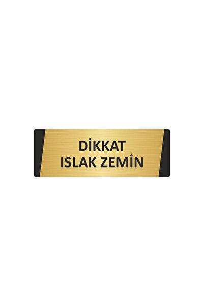 Özarslan Dizayn لافتة تحذيرية معدنية للأرضيات الرطبة مقاس 10×20 سم لون ذهبي