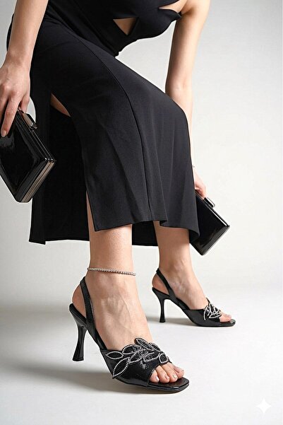 Gökhan Talay Norin Flexible Soft Non-Slip Sole (8 cm) Black Patent Leather St...
