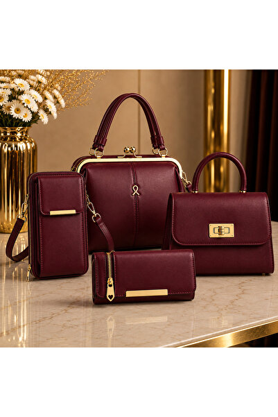 MODAMARKM Luxury Women's Handbag Set 4 Pieces Shoulder+Crossbody+Wallet+Phone...