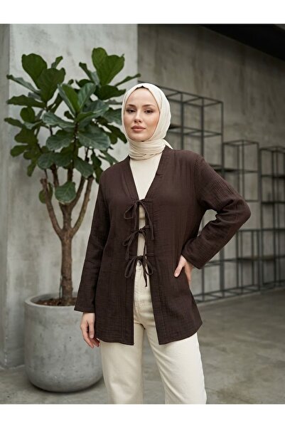 Naknaku Three-Lace Muslin Tunic-Brown
