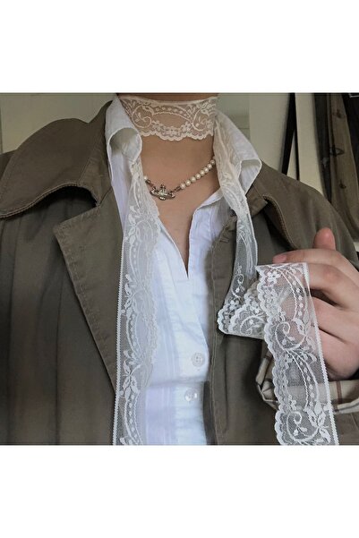 Nurcanilirboutique Zarif Fransız dantel fular
