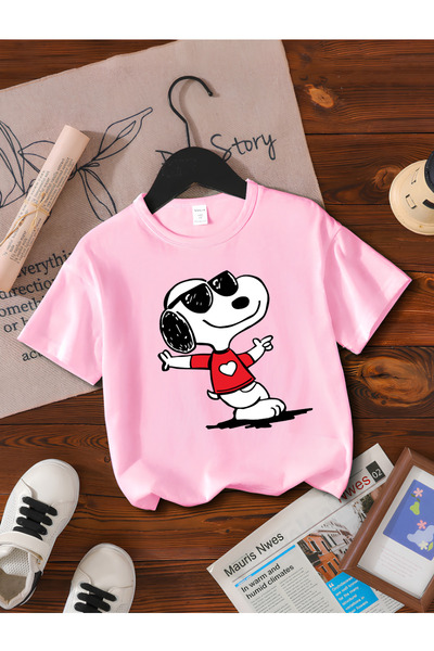 MAGORS Snoopy New Season Printed Circular Neck Cotton Short Sleeve Children's...