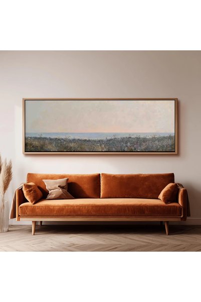 dekorodam Ahşap Çerçeveli Panoramik Oturma Odası Salon Tablosu