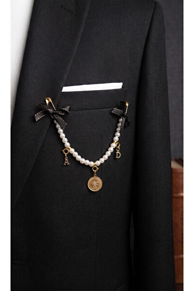 BLC Basic Line Co. Harfli Damat Çeyreklik Yaka İğnesi ( Kişiye Özel İstenilen Harflerde )