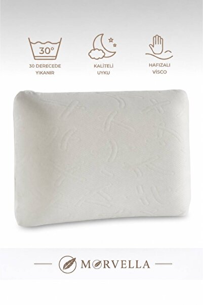 Morvella Ortopedik, Sertifikalı Visco Visko Bütün Sünger Yastık 60x40x15 cm O...
