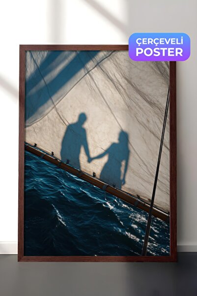 Postifull Sail and Shadow Poster, Brown Framed Poster, Old Money Series, No:1...