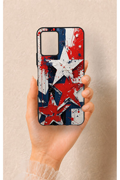 Vip Case Vivo Y21 Uyumlu Star Flag Desenli Silikon Kılıf