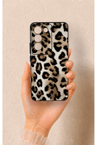 Vip Case Vivo V30 Lite Uyumlu Leopar Derisi Desenli Silikon Kılıf