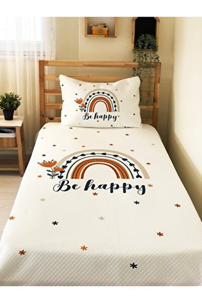 milbaygrup طقم بيكيه مفرد مطبوع للأطفال والرضع من Bee Happy بألوان قوس قزح مق...