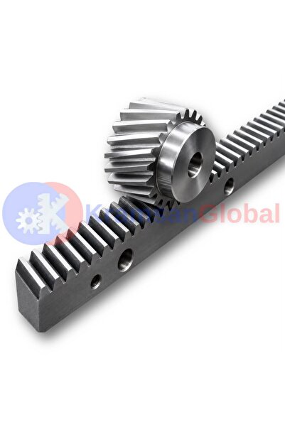 KramsanGlobal 30x30mm Modül 3 Sağ Helis Kremayer Dişli (Montaj Delikli - İndü...