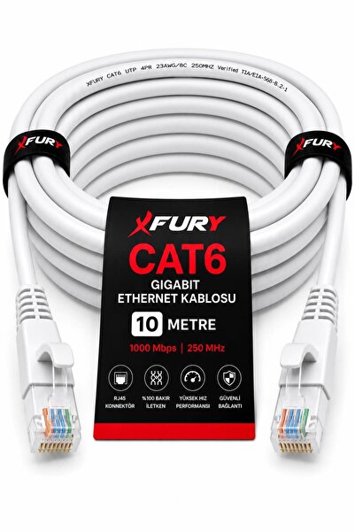 FURY Cat6 Ethernet Cable 10 Meters Rj45 Lan Internet Modem Router Computer Cable