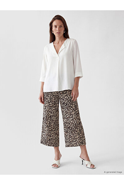 LC Waikiki Peak New Season Elastic Waist Patterned Women's Capri
