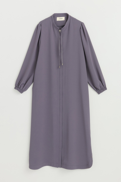 Nihan Large Size Lace Detailed Robe - Anthracite