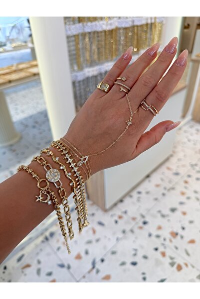 SU PERİSİ TAKI BİJUTERİ Kararmaz Gold North Star Model Şahmeran