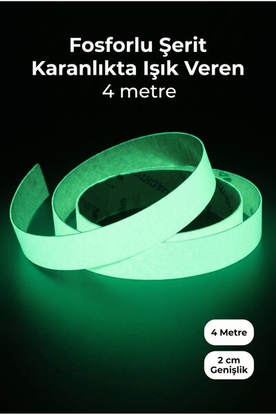 Evgereçlerim Fosforlu Şerit Bant Karanlıkta Parlayan Işık Veren Yapışkanlı Gü...