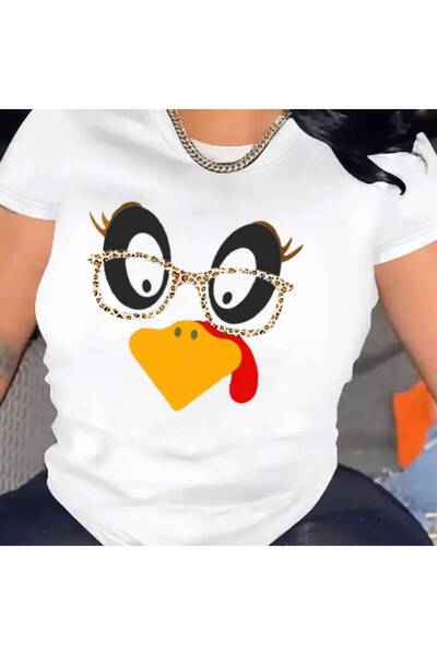 212Wear تي شيرت نسائي كاجوال بأكمام قصيرة، قطعة واحدة، 100% قطن ثقيل - ياقة د...