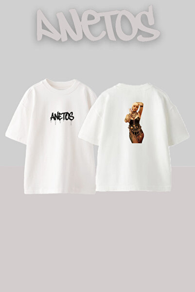 Anetos Cardi B_36 Design Printed Unisex Oversize Fit White Tshirt