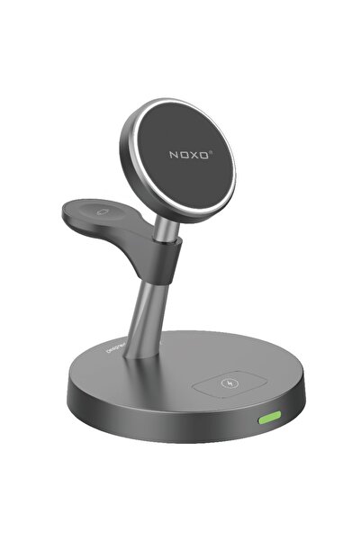 NOXO Încărcător Wireless Magnetic 5-în-1 WCHN-2, Încărcare Rapidă 15W, MagSaf...